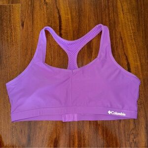Columbia Racerback Sports Bra Purple XL Moisture-Wicking Stretch Activewear